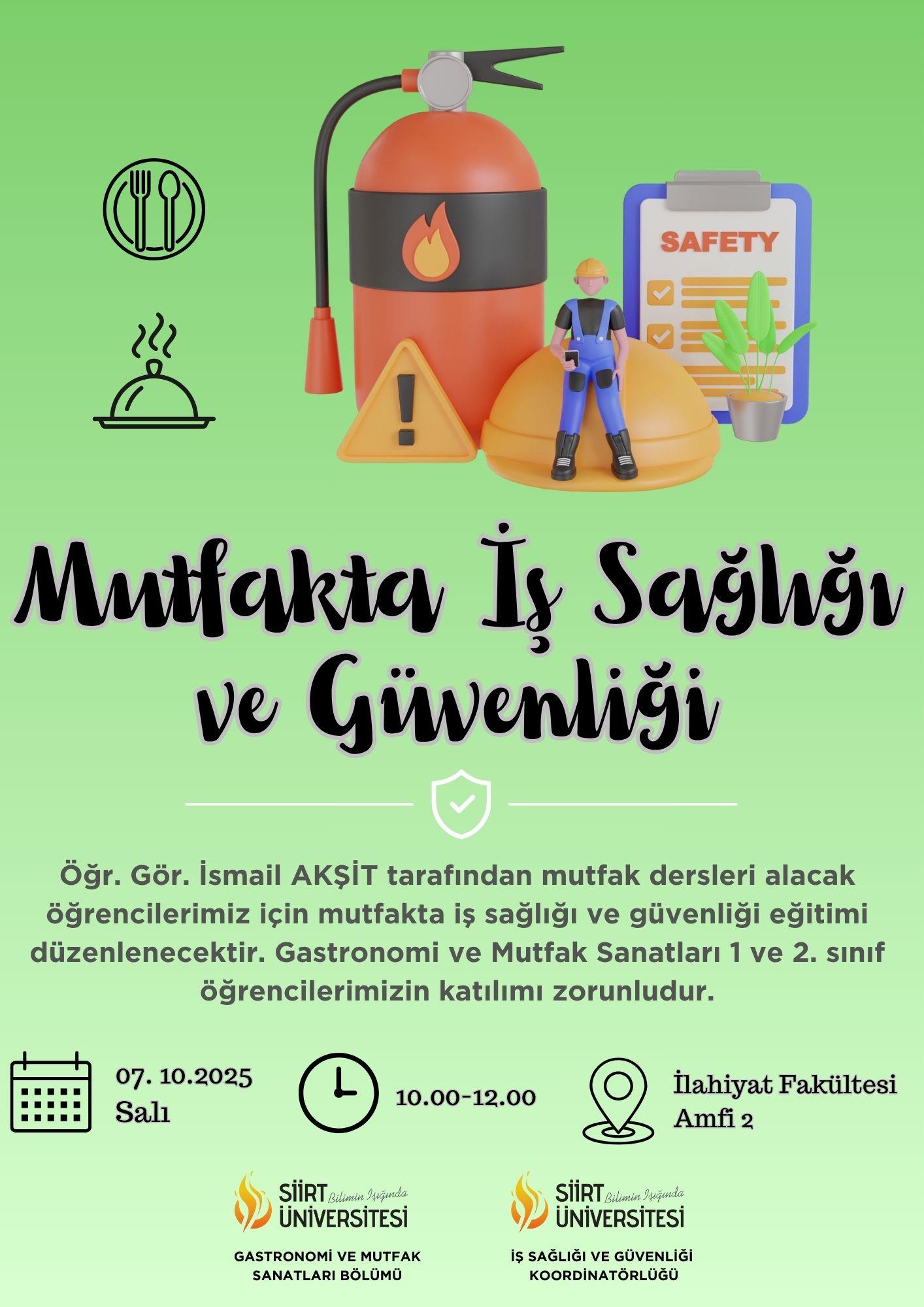 Mutfakta iş Sağlığı ve Güvenliği Eğitimi!